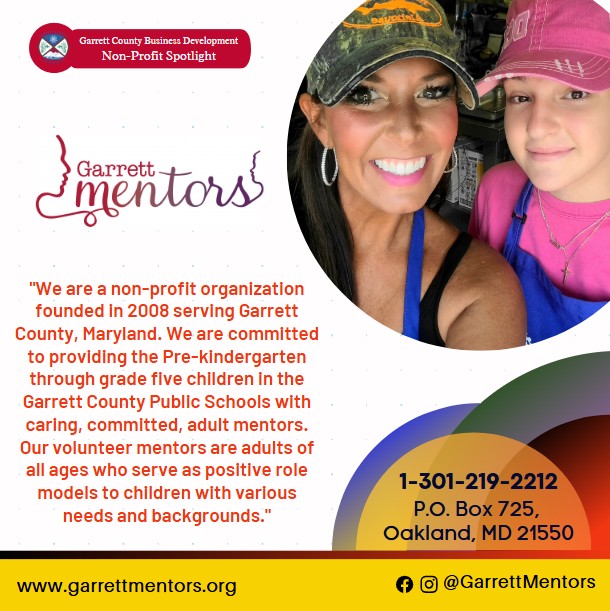 Today's Non-Profit Spotlight 👨‍👩‍👧‍👦 is on Garrett Mentors!
Visit them at www.garrettmentors.org or Garrett Mentors 
Follow us to see more daily Garrett County Business Spotlights! 
If you are interested in having your business featured contact Connor Norman at cnorman@garrettcountymd.gov #garrettcountymd #businessdevelopment